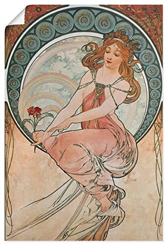 ARTLAND Wanddeko Poster & Kunstdrucke Wandposter 40x60 cm Frau Kleid Ornamente Vier Künste Die Malerei 1898 Jugendstil Alfons Mucha T7EL