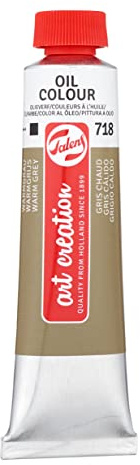 Talens Art Creation Ölfarbe - Warmgrau 718-40 ml Tube - Professionelle Qualität - Ausgezeichnete Lichtechtheit - Vielseitig für alle Ölmaltechniken