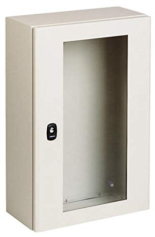 Schneider NSYS3D4320T Spacial S3D Tspt Porte sans plaque de montage H400 x l 300 x 200 IP66 IK08 RAL7035 Gris