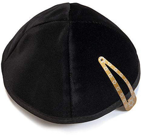 JL Kippha's Negro Kipá 20cm tamaño Judía Terciopelo Redondo Kipa Yarmulke Cubierta de la Cabeza Israel para Synagogue
