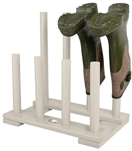 Esschert Design Stiefelhalter, Schuhablage aus Holz in weiß, ca. 42 cm x 26 cm x 42 cm