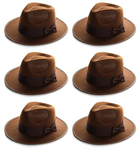 I LOVE FANCY DRESS FORSCHER Hut FÜR Kinder ODER FÜR Menschen MIT KLEINEM Kopf - MIT DEM Durchmesser VON 55CM UND DEN Farben (BRAUNER Hut MIT BRAUNEM Band | X6)