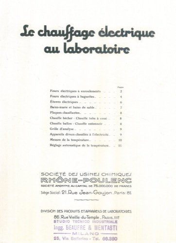 Le chauffage electrique au laboratoire.