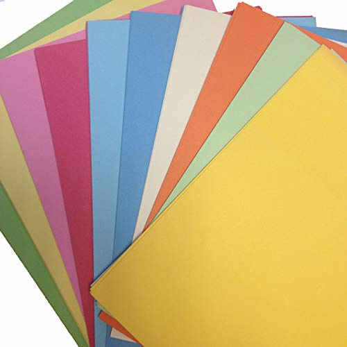 A5 Recycled Ten Coloured Card Mix 180gsm Pack of 100 Craft Sheets by BCreative®