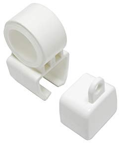 Gardinia Halter mit Endkappen für U-Laufschienen, Kunststoff, Weiß, 2 Stück