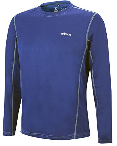 Airtracks Herren Funktions Laufshirt Langarm Pro Air Running T-Shirt Trainingsshirt für Männer Funktionsshirt Sportshirt Fitness Langarmshirt Jogging Shirt S M L XL XXL XXXL - blau - XXL