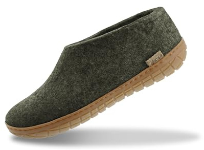 GLERUPS Indoor Outdoor Hausschuhe Herren & Frauen mit Gummisohle | Unisex Wolle Hausschuhe