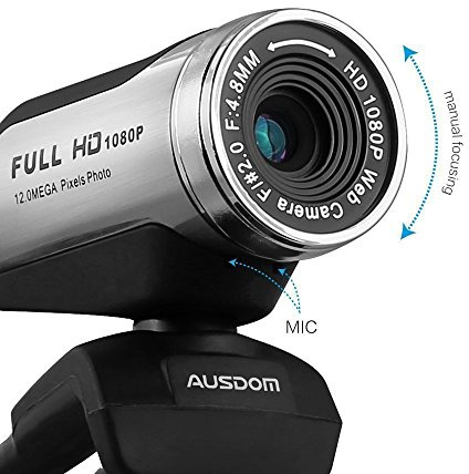 AUSDOM Webcam 1080p Computer Camera Skype Web Cam with Mic Desktop or Laptop Network Camera for Widescreen Video Calling and Recording