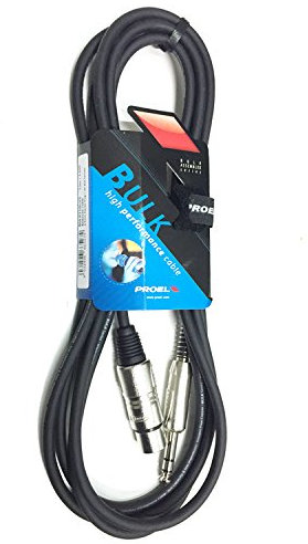 PROEL BULK210LU3 - Cavo Audio Professionale Bilanciato con connessioni Jack 6.3 Stereo a Cannon XLR 3P Femmina (3mt)