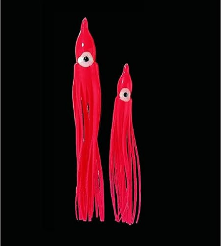 DEGA Octopus lose, fünf, erfolgreiche Beifänger beim Hochseeangeln, in Größen 9cm und 12cm, Inhalt 5 Stück (Japanrot, 12cm)