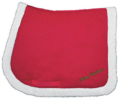 Unbekannt Weihnachtsschabracke, rot, weiße Bordüre, Warmblut