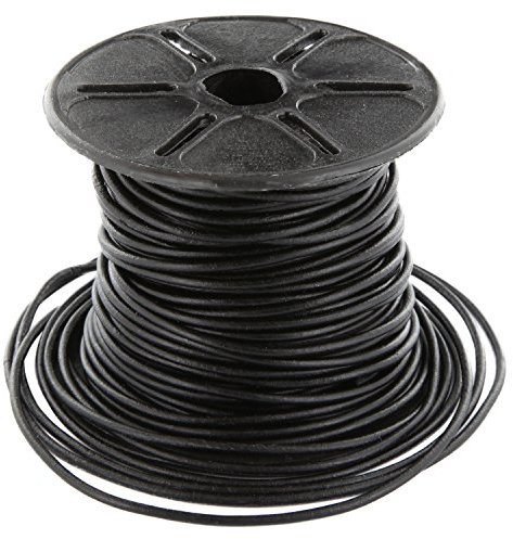 Auroris Cordon en Cuir Rond Noir Ø 1 mm Rouleau de 10 mètres