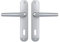 Vachette Set de Poignée de Porte sur Petite Plaque MONDIAL - Version Clé L Porte de Chambre et Bureau - Entraxe 165 mm - Système de Pose Facile - Garantie 10 ans - en Aluminium anodisé Argent