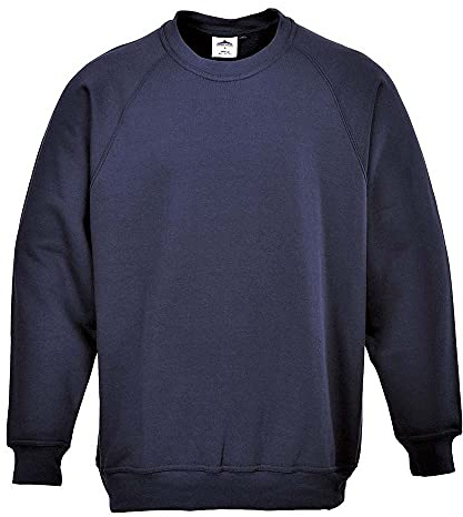 Portwest B300 Sweatshirt Polyester Doppelnähte 1 Taschen Rundhalsausschnitt | Marine, 4XL, UPF 50+, Unisex, 35% Baumwolle, Professionelle Küche, Langarm, Strapazierfähig, Maschinenwaschbar