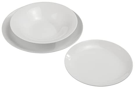 Deagourmet Venere Set Piatti da tavola, Porcellana Bianca, Standard