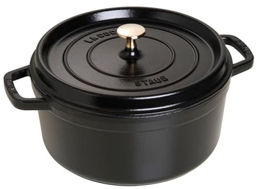 Staub 5 Cuarto Round Cocotte, Black by Staub