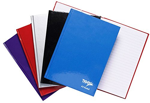Tiger A6 case bound feint ruled 80 sheets hard back notebook x 1 single