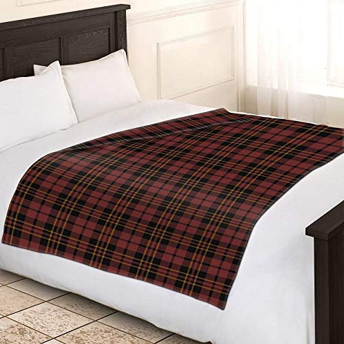 Adore Home Un Jeté Doux et Chaud 120x150cm / 150x200cm Imprimé en Laine Polaire pour Couverture Canapé lit pour Voiture de Voyage - 150x200cm, Carreaux Marron
