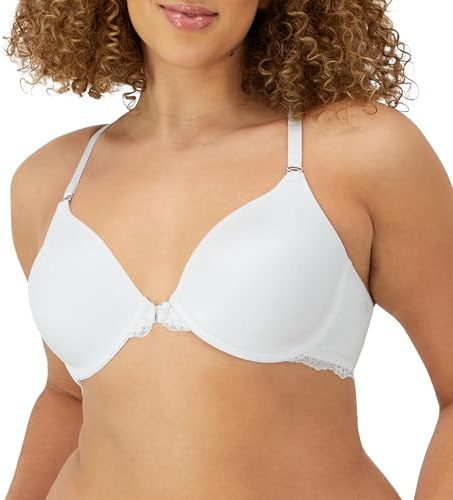 Maidenform Womens One Fab Fit T-shirt Bra, Lightly-lined Underwire Racerback For Bras, White, 38DD US