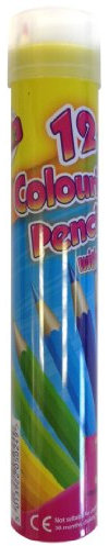 Artbox 12 full size colouring pencils set in round storage metal tin box with sharpener