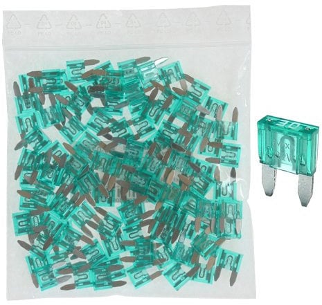 100 Flachstecksicherung Mini-Sicherung 30A / 32V / grün