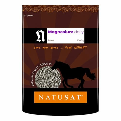 NATUSAT Magnesium Daily - Mit Tryptophan, Nervosität können schnell gemildert Werden, Mineralfutter für Pferde, Tierfutter (1000 g)
