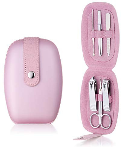 Three Seven 777 Travel Manicure Pedicure Grooming Kit Set(Total 6 PC, Model: TS-60C) Mini Set(Purple/Pink/Yellow),Personal Nail care, Stainless steel- Made in Korea (Yellow) by Three Seven (777)