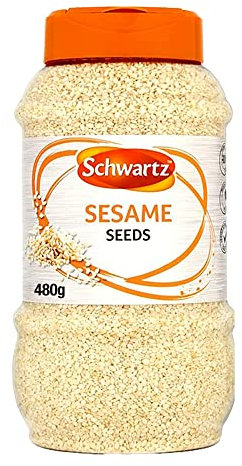 Schwartz Semi di sesamo, condimento orientale per mescolare patatine fritte e tagliatelle, ottimo per salse marinate e condimenti per insalate, spezie per cibo cinese, 480 g