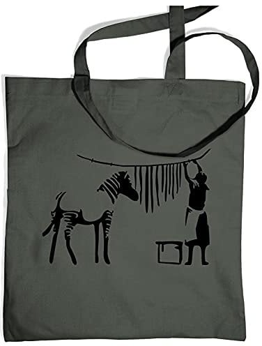 Zebra Wäscheleine – Banksy Tasche, graphitgrau, Einheitsgröße