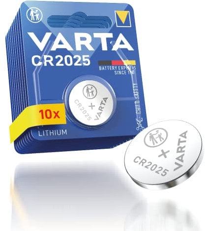 Varta Electronics CR2025 - Pile a bottone al litio, 3 V, confezione da 2 CR2025 10 pezzi argento