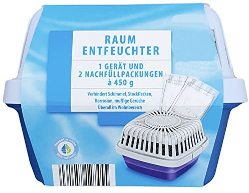 move Mini-Raumentfeuchter-Set - Schimmel, Moder & Stockflecken vermeiden - Weiß, Automatisch, 1.35 kg Kapazität, 3.6 kg Gewicht, 0 Watt, Ideal für Zuhause & Freizeit, Funktioniert ohne Strom