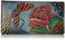 Anna by Anuschka Damen Clutch aus Echtem Geldbörse, handbemalt, Leder, Druckknopfverschluss, Rosa, Grau, Einheitsgröße, Rose Safari Grey