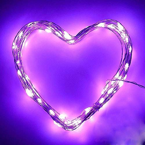 KEEDA LED Solar Lichterketten,(10M 100er 8 Modus), LED Kupferdraht Lichterketten, wasserdichte Sternen Beleuchtung, Dekorative Lichter, Weihnachtsbeleuchtung, Außenbeleuchtung (Lila)
