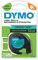 DYMO LetraTag Étiquettes en plastique Authentique | 12 mm x 4 m | impression en noir sur fond vert | Étiquettes autocollantes pour étiqueteuse DYMO LetraTag