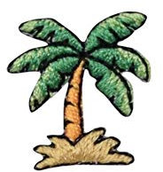 Small Palm Tree Iron on Embroidered Patch by Wholesale Applique