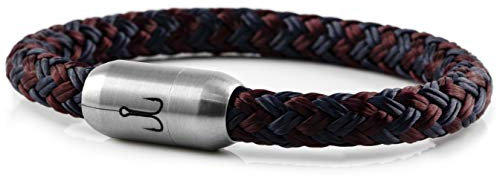 Fischers Fritze Armband Segeltau Makrele marineblau dunkelrot - Handgemacht im Geschenkkarton I Maritim & Wasserfest (24)