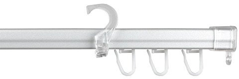 Liedeco U-Storelauf für Gardinenstangen, Cafehausstange Silber-matt, 130 cm