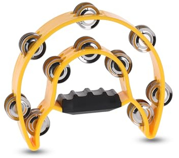 GEWA jingle wreath half moon - 20-pairs of chrome-plated jingles - double row - color yellow