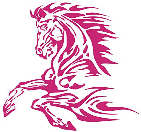 kleb-Drauf | 1 Pferd | Pink - glänzend | Autoaufkleber Autosticker Decal Aufkleber Sticker | Auto Car Motorrad Fahrrad Roller Bike | Deko Tuning Stickerbomb Styling Wrapping