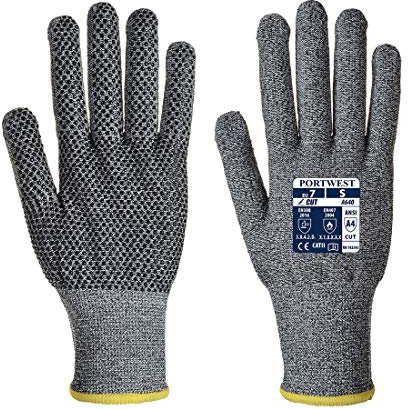 Portwest Sabre-Dot Schnittschutz-Handschuh, Größe: L, Farbe: Grau, A640G7RL