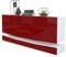 Vladon Sideboard City, Made in Germany, Weiß matt/Bordeaux Hochglanz - Moderne Kommode für Ihr Wohnbereich (178 x 72 x 38 cm)