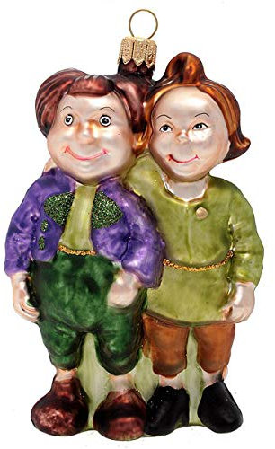 Hamburger WEIHNACHTSKONTOR® - Christbaumschmuck - Max und Moritz grün - violett