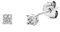 Miore Ohrstecker für Damen 9 Karat – Filigrane, eckige Ohrringe aus 375 Weißgold mit 0,03 ct. Diamanten – Ohrschmuck klein 3mm x 3mm