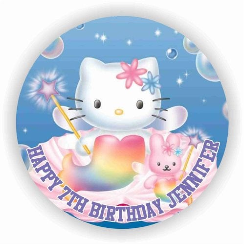 Birthday Bazaar Hello Kitty #1 Cake Topper : 7.5 Rice Paper