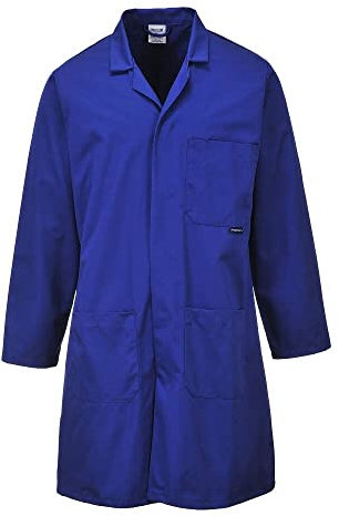 Portwest 2852 Standard Lab Coat Hard Wearing Workwear Lab Coat Royal Blue, XX-Large