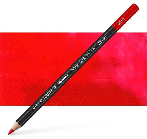Caran d'Ache Museum Aquarelle Bleistift Museum Aquarelle Bleistift 3510.070/ NR 070 SCARLET/SCHARLACHROT-FSC (1 Stück/ (Pack of 1)