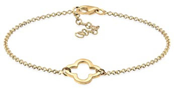 Elli Armband Damen mit Cut-Out Kleeblatt Symbol in 925 Sterling Silber vergoldet