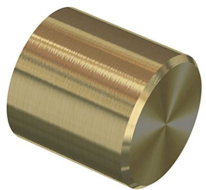 Flairdeco Endstücke für 20 mm Ø Gardinenstange, Kappe, Metall, Messing-Optik, 2 Stück