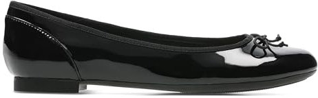 Clarks Women's Couture Bloom Ballet Flats, Black Black Varnish, 9