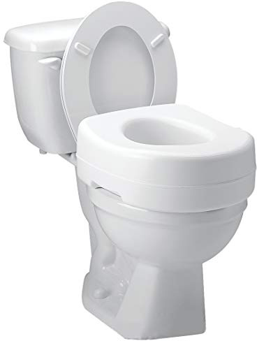 Carex Toilet Seat Riser, 5.5 Inch, Toilet Seat Risers for Seniors, Raised Toilet Seat, Supports 300lbs, Slip-Resistant, Toilet Riser, Elevated Toilet Seats